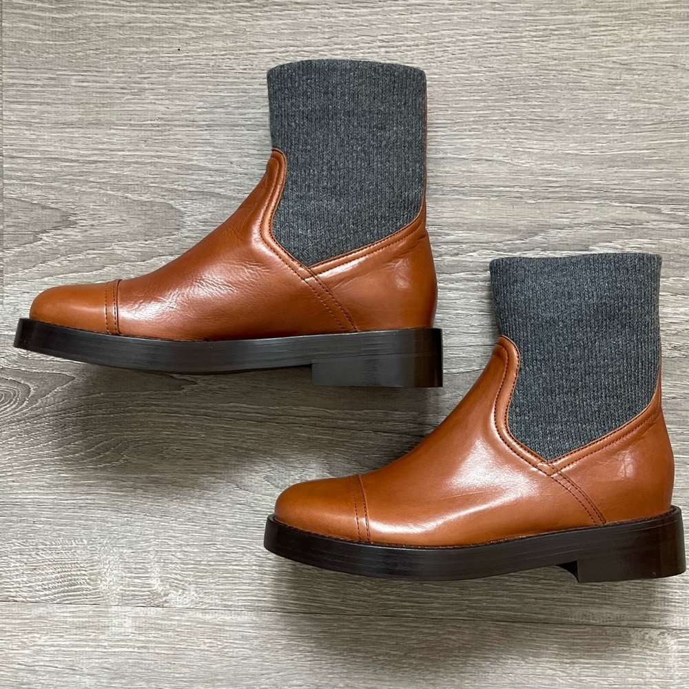J. Crew Italian Leather Rib Cuff Boot Sz 8.5 - Picture 4 of 9